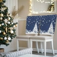 thumbnail image 3 of Navy Blue Christmas Chair Covers Set of 6 White Christmas Tree Xmas Ball Snowflakes Chair Back Covers Stretch Removable Washable Slipcovers Protector for Dining Room Kitchen Party Decor, 3 of 5