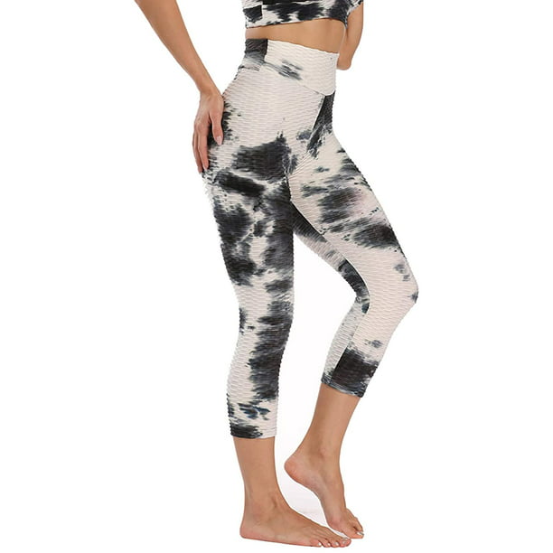 Workout Leggings Yoga Pants for Women, Tie Dye Booty Lifting Leggings Tummy Control  Cropped Athletic Leggings 