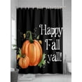 thumbnail image 5 of Fsddascl Orange Fall Shower Curtain Set - 48" x 72" Washable Bathtub Curtain with 12 Hooks, Thanksgiving Pumpkins Classic Balck Waterproof Fabric Stall Shower Curtains for Bathroom/Bathtub Décor, 5 of 6
