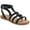 Black, variant on Womens Suziee Faux Leather T-Strap Slingback Sandals