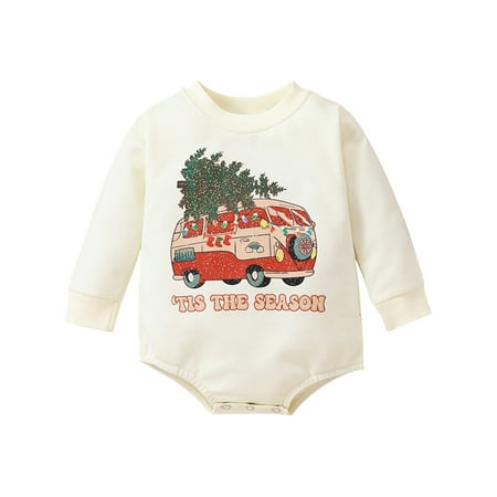 

AMILIEe Baby Boy Girls My First Christmas Romper Jumpsuit Sweatshirts Xmas Pullover