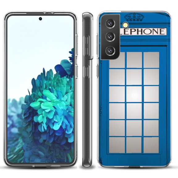 Slim-Fit TPU Protective Phone Case compatible with Samsung Galaxy S21  5G / S21 PLUS 5G, by OneToughShield ® - Phone Booth Blue