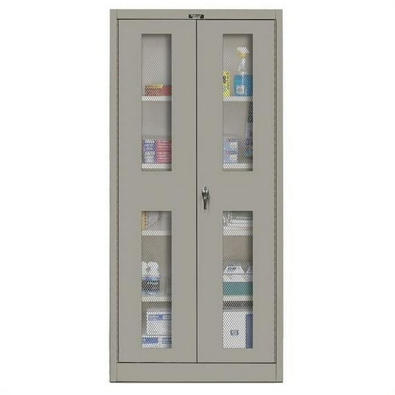 Hallowell 425S18EV-HG 400 Series Stationary Ventilated Storage Cabinet 48W in. x 18D in. x 72H in. 725 Hallowell Gray Single Tier Double Ventilated Door 1-Wide Knock-down