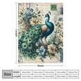 thumbnail image 4 of JRXY Colorful Peacock Feather Peach Tree English Vintage Background Flannel Fleece Blanket White, 4 of 6