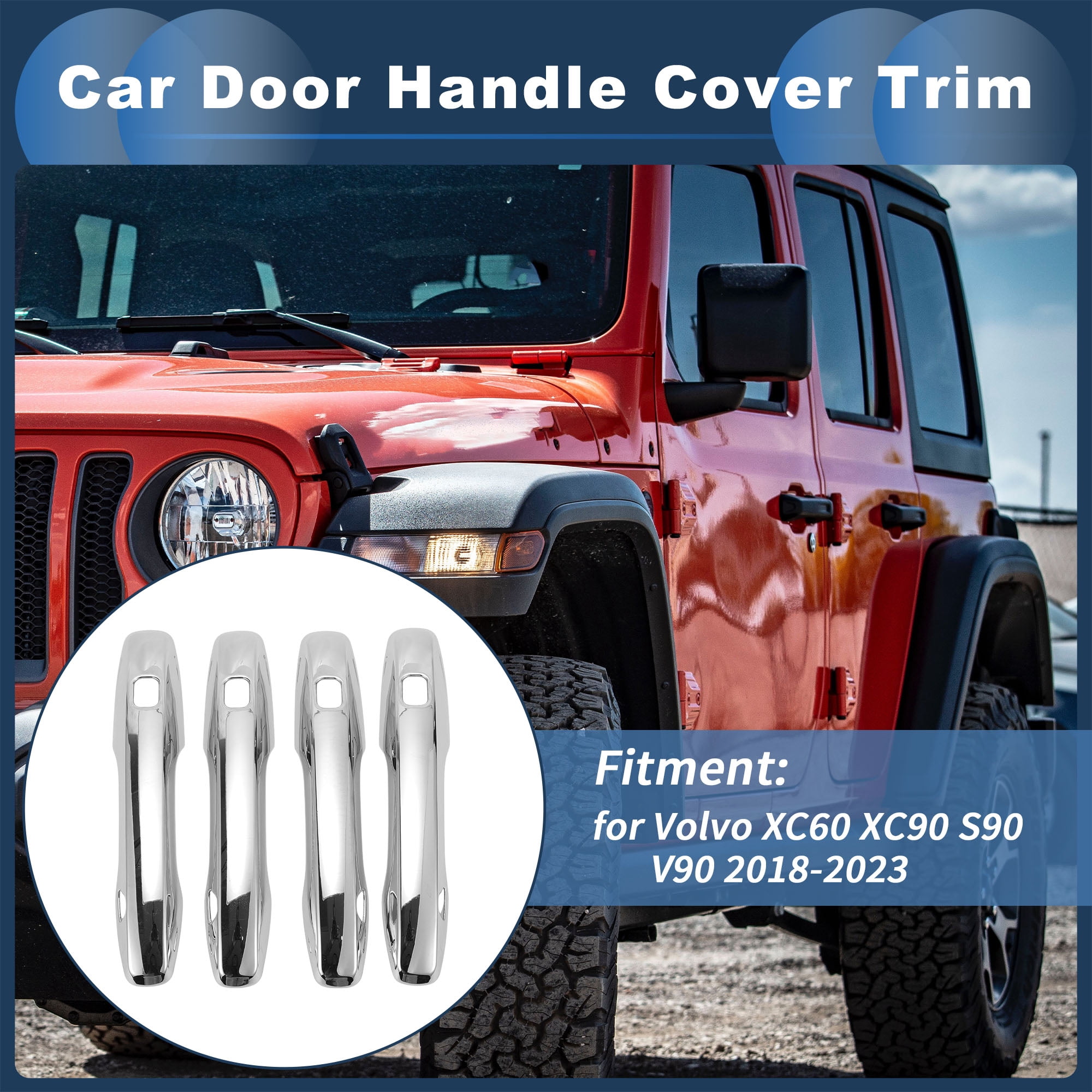 Unique Bargains Car Door Handle Cover Trim for Volvo XC60 XC90 S90 V90 2018-2023