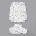 thumbnail image 6 of WCJM Adult Women Daily Relax Sets Printed Long Sleeve Top and Comfort Everyday Trousers Grey Long Sleeve Crew Neck Pajama Sets, 6 of 7