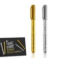thumbnail image 2 of Metallic Marker Pen, Gold/Silver Reflective Glossy Metallic Chrome Markers, Paint Markers for Black Paper, Rock Painting, Scrapbooking Crafts, Card Making, Ceramic, 2 of 7