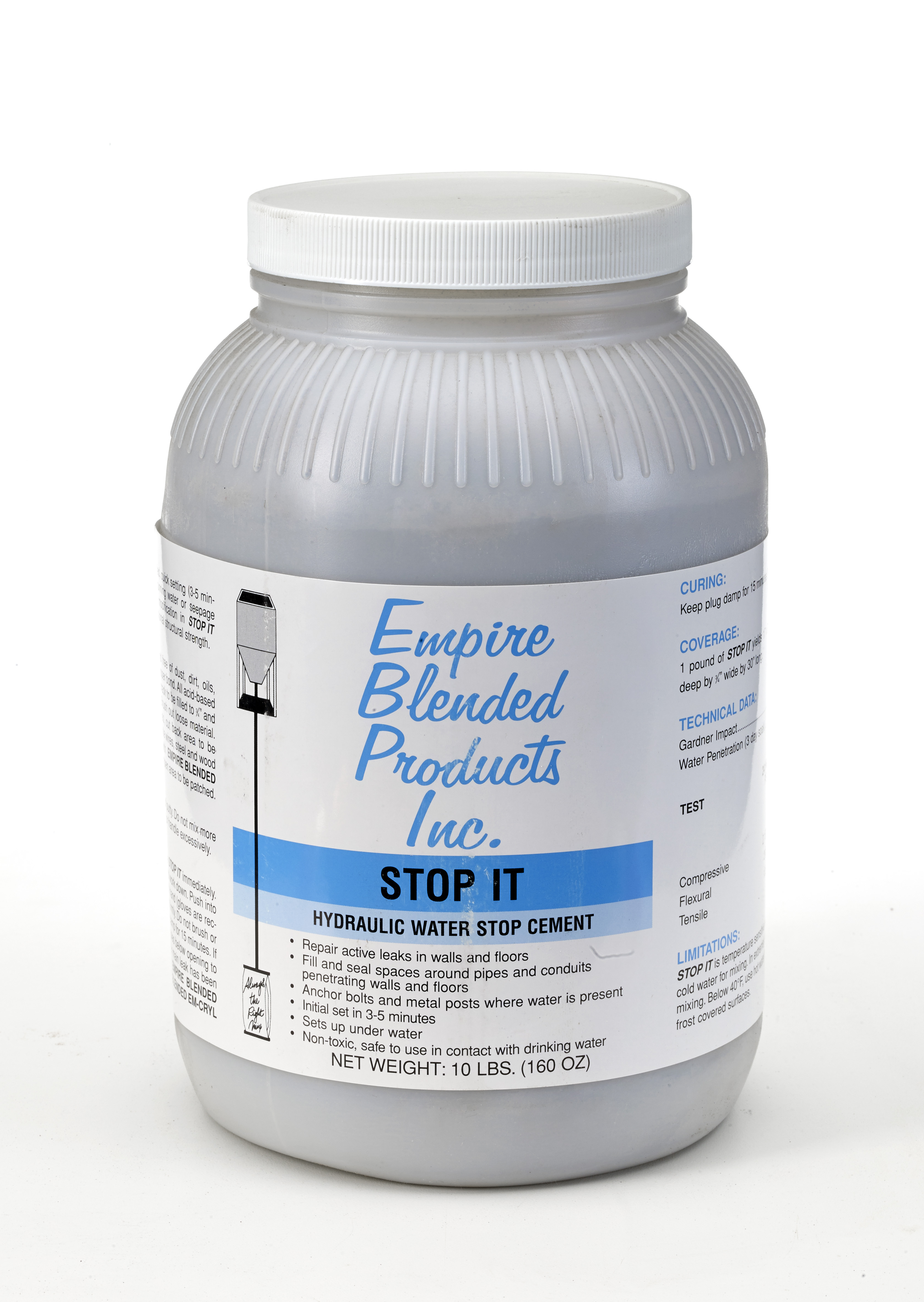 StopIt Hydraulic Water stop cement 10 lb Pail