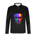 thumbnail image 4 of Ceisia Men's Slim-Fit Long-Sleeve Zip Polo Shirt with Graffiti Mask Print Multi-Color Gift, 4 of 5