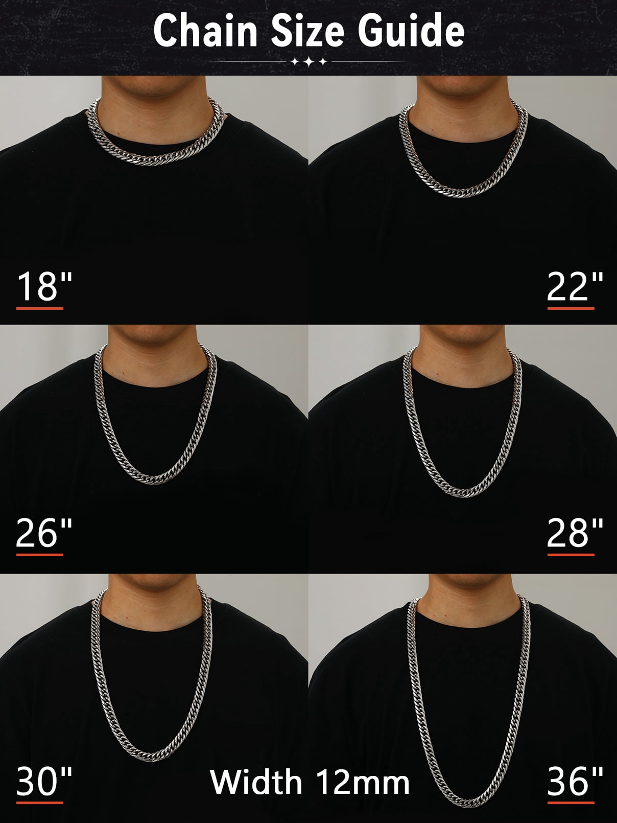 FaithHeart Miami Cuban Link Chain Necklace for Men Silver Stainless Steel 12mm Curb Chains Mens Necklace Hip Hop Jewelry Gift for Husband Anniversary 22"