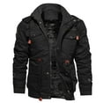thumbnail image 6 of Men's Autumn And Winter Leisure Plus Large Size Padded Velvet Zipper Multi-pocket Lapel Long Cotton-padded Jacket Coat Jacket, 6 of 8