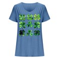 thumbnail image 4 of lcziwo St Patricks Day Sweatshirt for Women 2025 Lucky Shamrock Graphic Tee Tops Casual U Neck Short Sleeve Irish Shirts Summer Vacation Outfits Blue S Todays, 4 of 5