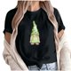 thumbnail image 2 of Puntoco Liquidación de camisetas cortas para mujer Camiseta de manga corta con cuello redondo y estampado informal a la moda para mujer, 2 of 5
