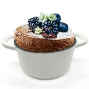 RJ Legend 8.5 Ounce Othello-Colored Cast Iron Pot, Enameled Cast Iron Mini Pot, Round Mini Cocotte, Cast Iron Set 2-Piece Black and White Cast Iron Pots, 5.5-Inch Cast Iron Pot with Lid