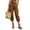 Brown, variant on hlysgo Womens High Waist Cargo Capri Pants with Multi Flap Pockets Drawstring Hem Cropped Trousers Casual Outdoor Hiking Travel Pants Army Green,L