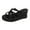 Black Slippers for Women, variant on Hopeusnice Slippers for Women Thick-Soled Heel Breathable Trendy Flock Materials Summer Shoes Open Toe Sandals Soft Non-Slip Women's Slippers Round Toe Slip-Resistant Walking Shoes Black 36