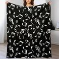 thumbnail image 2 of Blue Musical Notes Pattern Flannel Fleece Throw Blanket 50x60 Inches Soft Blanket for Couch,Cozy,Warm,Lightweight, 2 of 6
