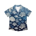 thumbnail image 5 of Binienty Shell Girls Beach Shirts Soft Girls Cuban Collar Dress Shirt Breathable Trendy Button Up Blouse Comfortable Youth Tropical Outfits, 5 of 7
