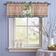 thumbnail image 4 of Valance Curtains for Kitchen Windows Spring Flower Green Leaf Rod Pocket Valance Easter Egg Wood Board Buffalo Check Short Window Curtain Topper for Bedroom Living Room Bathroom 42x12in,1&nbsp;Panel, 4 of 9