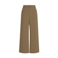 thumbnail image 6 of Suit Pants for Women Straight Leg Flat Front Button Loose Ruched Dress Pants Business Casual Work Pants Slacks, 6 of 7