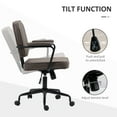 thumbnail image 5 of Homiyad Microfiber Office Chair Desk Chair with 360 Degree Swivel Wheels Adjustable Height Tilt Function Light Brown, 5 of 8