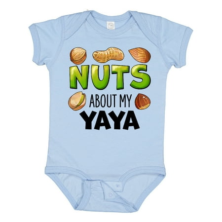 

Inktastic Nuts About My Yaya Peanut Almond Pistachio Gift Baby Boy or Baby Girl Bodysuit