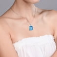 thumbnail image 5 of Gem Stone King 10K White Gold Swiss Blue Topaz Pendant Necklace for Women (7.00 Cttw, Gemstone November Birthstone, Emerald Cut Cut 14x10MM, with 18 inch Chain), 5 of 5