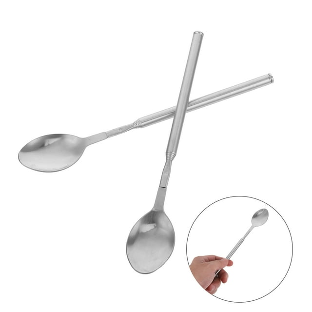 unbranded 2Ud De Acero Inoxidable Retractable Para Cocina Y Camping Con Mango Antideslizante