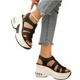 thumbnail image 5 of KEVCHE Womens Wedge Heel Closed Toe Hollow Cushion Platform Sandals with Velcro, Breathable Hollow Out Wedge Sandals, Adjustable Walking Shoes for Women, 5 of 5