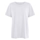 thumbnail image 4 of Camiseta de manga corta y cuello redondo oversize para mujer: corte holgado, color liso, mezcla de poliéster, tops casuales de verano, tallas S-XXL., 4 of 4