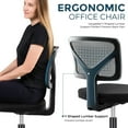 thumbnail image 2 of EcoNesxp Design Unique Haute Qualité Noir Mi-Dossier Sans Accoudoirs Support Lombaire Ergonomique Hauteur Réglable Pivotant Moderne Roues Bureau à Domicile, 2 of 5