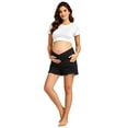 thumbnail image 3 of Pounoo Women's Maternity Shorts Over Belly Frayed Detail Denim Shorts Summer Style Breathable Relaxed Fit Maternity Shorts Gift, 3 of 8