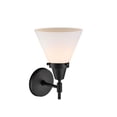 thumbnail image 3 of 447-1W-BK-G41 Innovations Lighting Cone - 1 Light Wall Sconce-11.25 Inches Tall and 7.75 Inches Wide-Matte Black Finish-Matte White Glass Color, 3 of 3