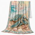 thumbnail image 2 of Serene Sea Turtle Beach Scene Inspirational Quote Coastal, Cozy Typography Art Scene, Warm Flannel Blanket for Living Room and Reading Nook, Art Lovers Encouragement Gift, Artistic Home Decor, 2 of 9