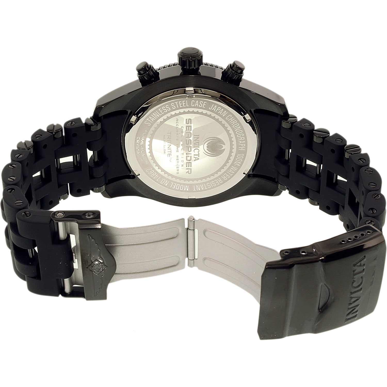 Free Shipping Invicta Sea Spider Chronograph Black Dial Men s Watch 14862 Walmart