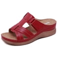 thumbnail image 3 of Zapatillas de suela gruesa para mujer cómodas sandalias de cuña con plataforma hueca y punta abierta, 3 of 9