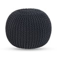 thumbnail image 2 of Style House by Urban Shop Round Knit Pouf, 18" x 15", Gray, 2 of 8