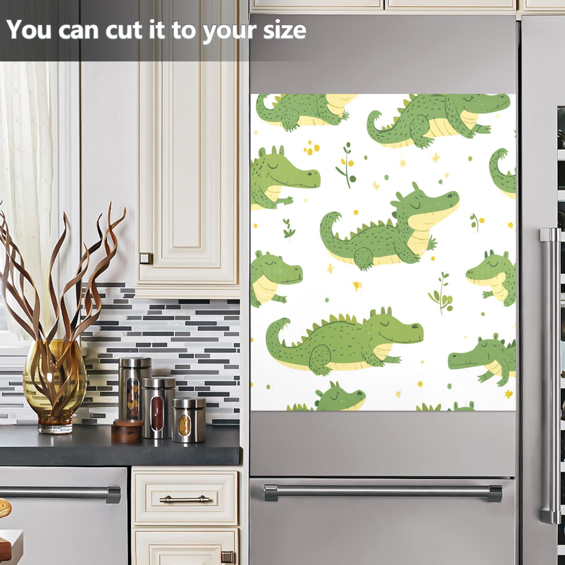 Dishwasher Magnetic Sticker 23x26 Inch Refrigerator Magnetic Sticker Washing Machine Magnetic Sticker Kitchen Panel Magnetic Sticker Home Decor Super Beautiful Crocodile