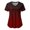 Wine, variant on Moocorvic Women's Scrub Tops Gradient Printed Short Sleeve V-Neck Tops Working Uniform Printing Pocket Blouse Tops
