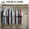 thumbnail image 3 of Hanger Central 50 Pack Space Saving Gray Velvet Non-Slip Hangers with Swivel Hook, 3 of 7