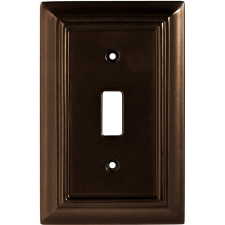 Brainerd Wood Architectural Single Switch Wall Plate, Espresso