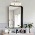 thumbnail image 3 of Globe Blown Glass Shadewith Brass Accents Three Light Sconce , Luxury Bathroom Sconces , Modern Bathroom Sconces, 3 of 9