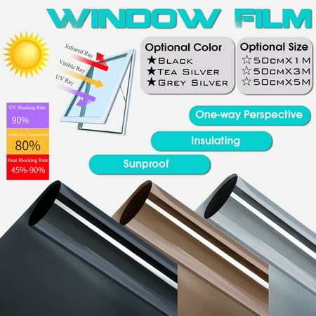 ❤️ 20"X3.3FT Solar Reflective Window Film One Way Privacy Mirror Tint Film
