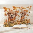 thumbnail image 3 of Orange Cute Dog Outdoor Pillow Covers 20"x20" Set of 2,Waterproof Throw Pillow Covers for Patio Furniture,Fall Pumpkins Maple Leaves Retro Pastoral Decorative Cushion Pillowcases for Garden Sofa, 3 of 9