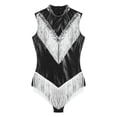 thumbnail image 6 of iiniim Women's Shiny Metallic Sleeveless Fringed Bodysuit Sequins Jazz Latin Dance Dress Gymnastic Leotard Black S, 6 of 7