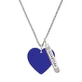 thumbnail image 1 of Delight Jewelry Acrylic 1" Royal Blue Heart Silvertone Guardian Angel Bar Charm Necklace, 23", 1 of 4