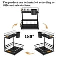 thumbnail image 5 of 2-Tier Pull Out Under Sink Organizer with Sliding Baskets – Adjustable Height, Space-Saving Metal Shelf, 5 of 8