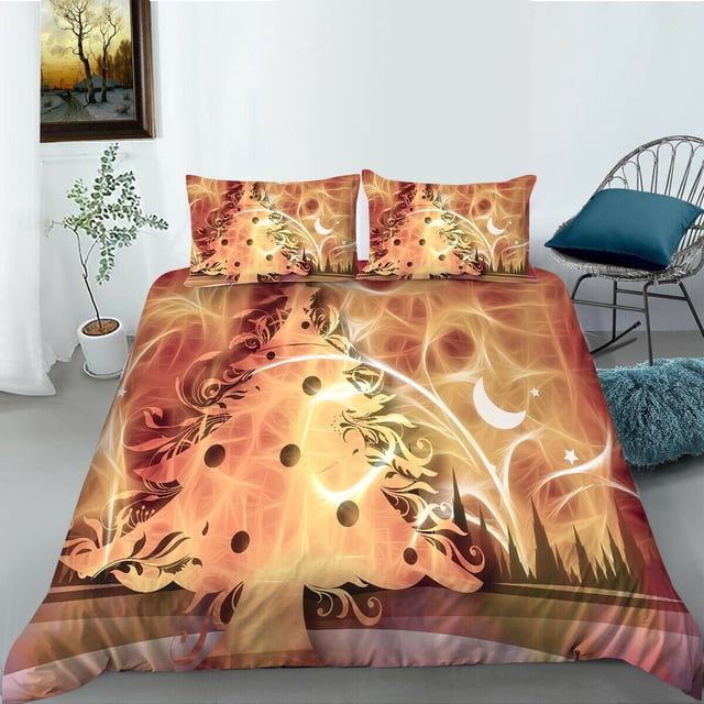 Bedding Cover Set Golden Christmas Tree Quit Cover Set Home Textiles Home Decor Newly Fashion,California King (98"x104")