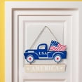 thumbnail image 4 of Placa colgante de madera para decoración de pared, letrero de bienvenida para puerta de entrada AZUL 8.9x7.1x0.2 pulgadas, 4 of 8