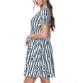 thumbnail image 2 of Easygdp Nautical1 para Vestido Transpirable de Mujer, Vestido Suelto de Manga Corta con Pliegues y Bolsillos para el Verano, 2 of 6